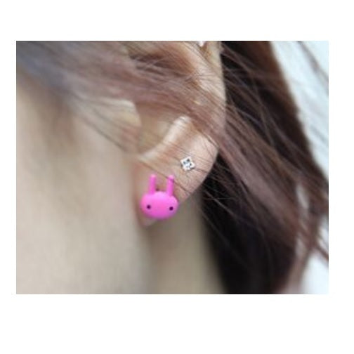 Kawaii Japan Bunny Rabbit Minimalist Candy Colour Cute Earrings & Gift Bag