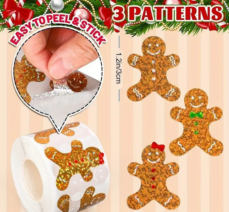 Gingerbread Man Stickers Peel & Stick Xmas Sticker Scrapbook Card Making