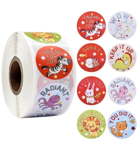 Kids Reward Stickers Labels Well Done Children's School Teachers & Nursery 25mm - Design 5