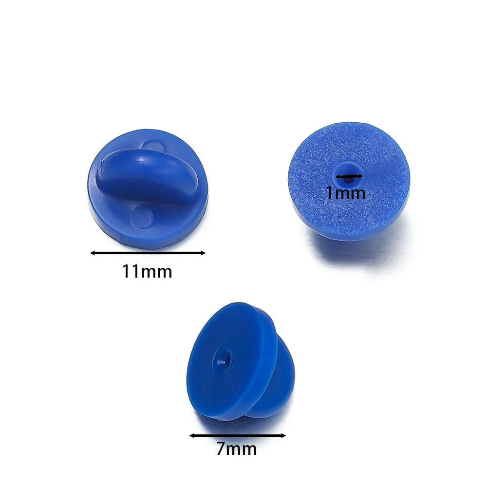 Coloured Rubber Pin Backs Keepers Replacement Uniform Badge Comfort Fit