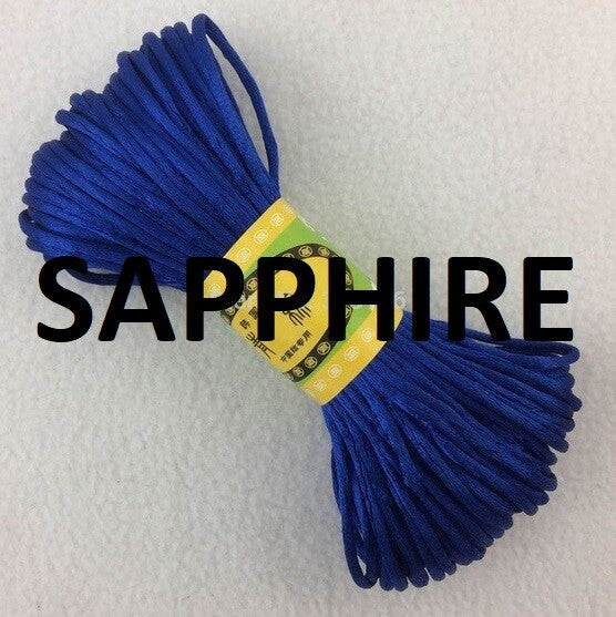Cord Silky Satin Kumihimo Braiding Rattail Macrame 2mm Thick 5/10/20 Meter - Sapphire