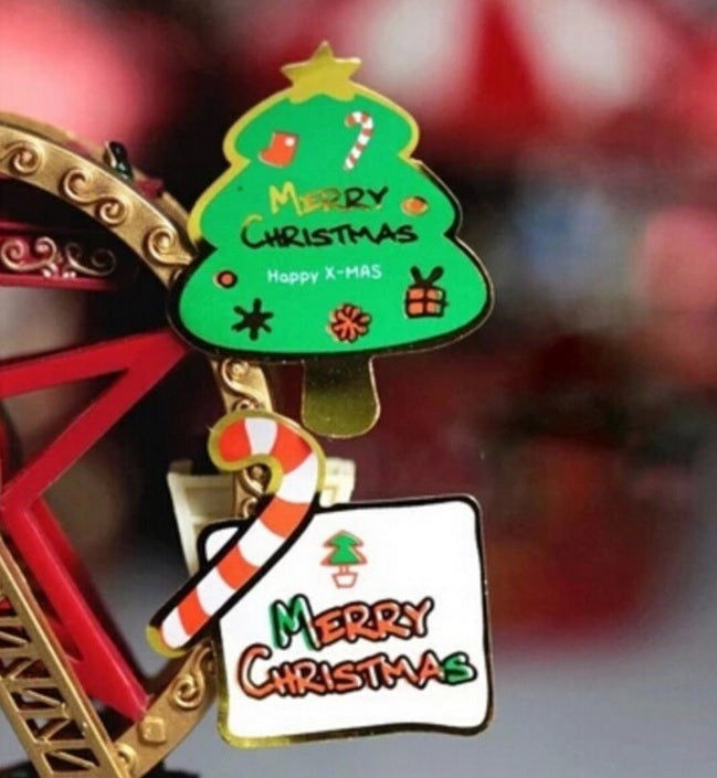 Luxury Christmas Tree & Candy Cane Labels 'Merry Christmas' Gift Stickers