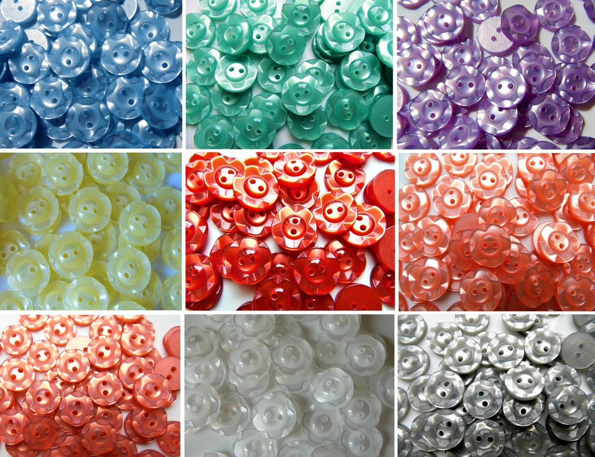 Fruit Gum Baby Buttons Dished Edge 11mm 14mm 16mm Dish Edged Button
