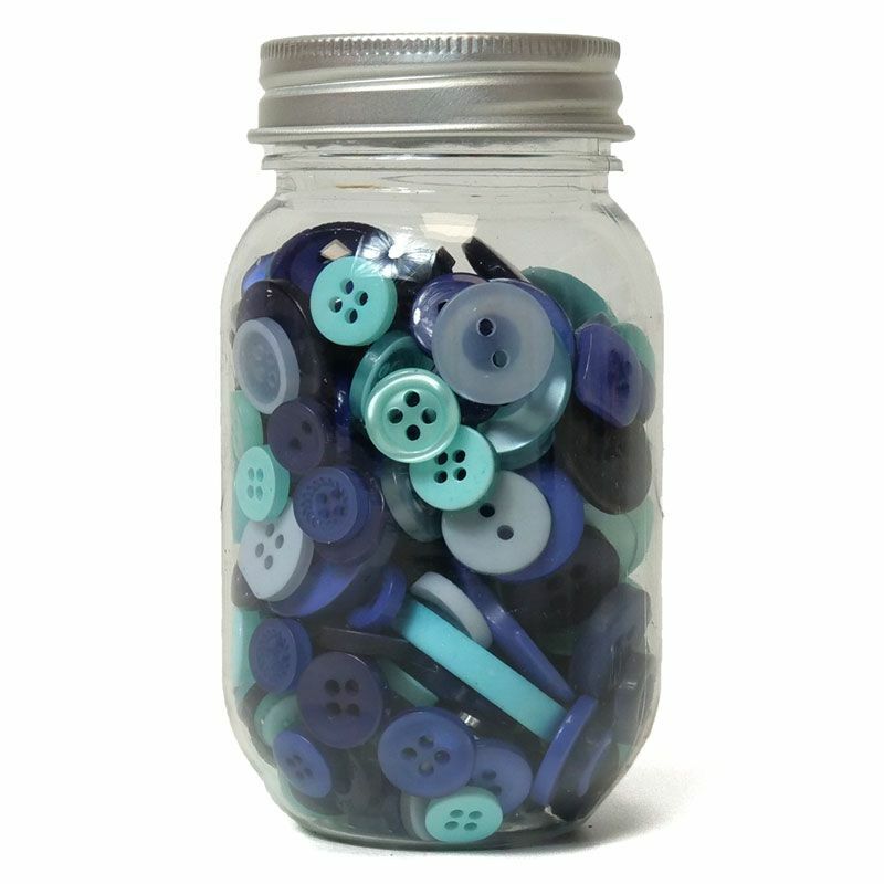 Jar of Buttons Assortment Button Button It! Craft Scrapbook Cardmaking Hunkydory