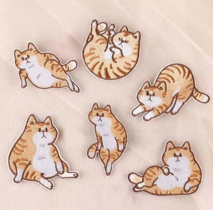 Cat Embroidered Patch Cats Embroidery Patches Iron on / Sew on / Glue on