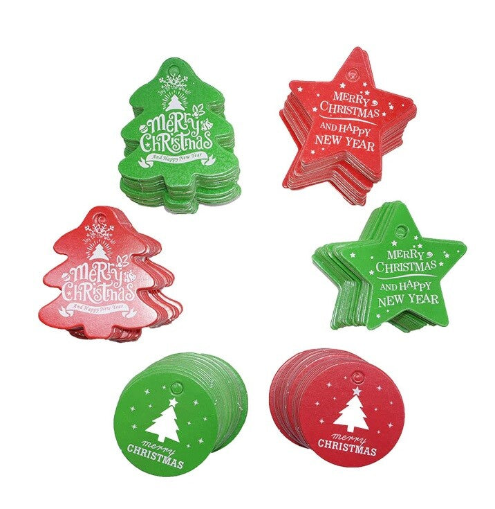 Christmas Gift Name Tags Craft Paper Gift Food Present Price Tag Tree Star