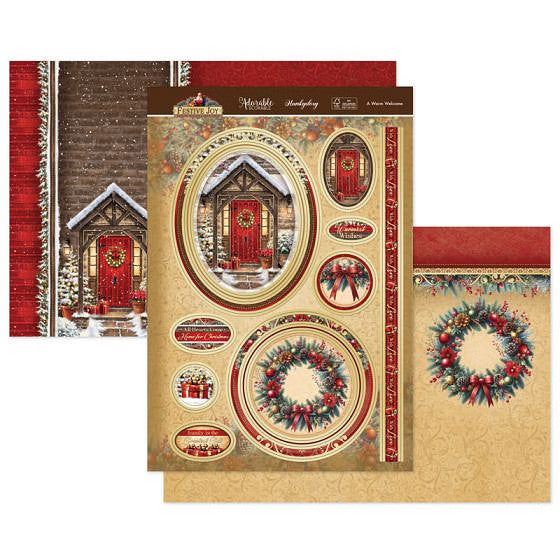 Hunkydory Christmas Card Making Kits Festive Xmas Luxury Topper Set Pack Toppers - A Warm Welcome