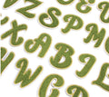 Moss Green Chenille Patch Letter Patches Iron on Sew on Alphabet Embroidery