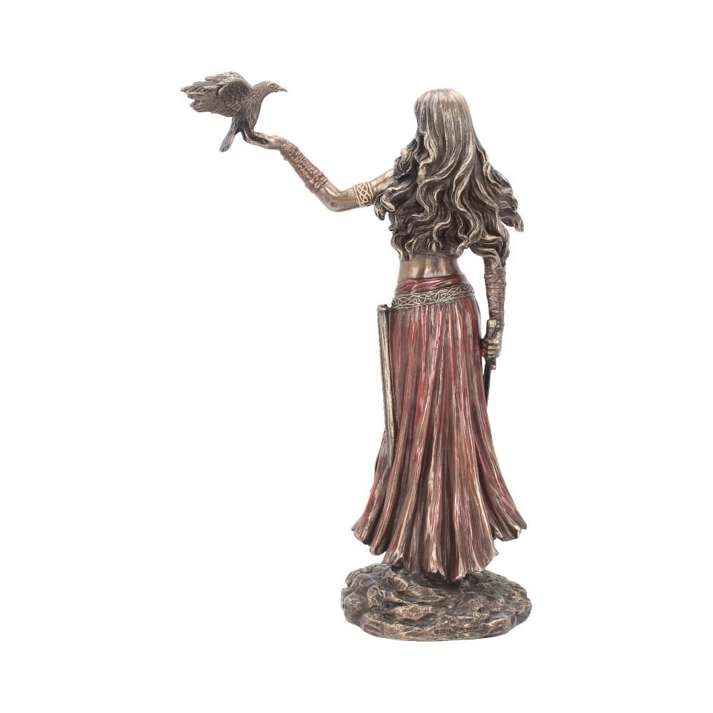 Morrigan & Crow Figurine Bronze Ornament Celtic Goddess of War & Death