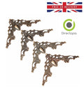Antique Brass Effect Applique Furniture Corner Piece Decorative Ornate