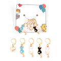 5pcs 4 Cat 1 Heart Cats Counter Crochet Knitting Clip Stitch Markers Holders