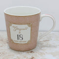 Mug Happy Birthday Gorgeous at 18 - 18th Birthday - Fine China - with Gift Box