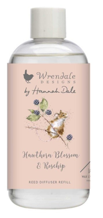 Wax Lyrical Wrendale - Reed Diffuser Refill Premium Scented Fragrance 200ml - Hedgerow - Hawthorn Blossom & Rosehip