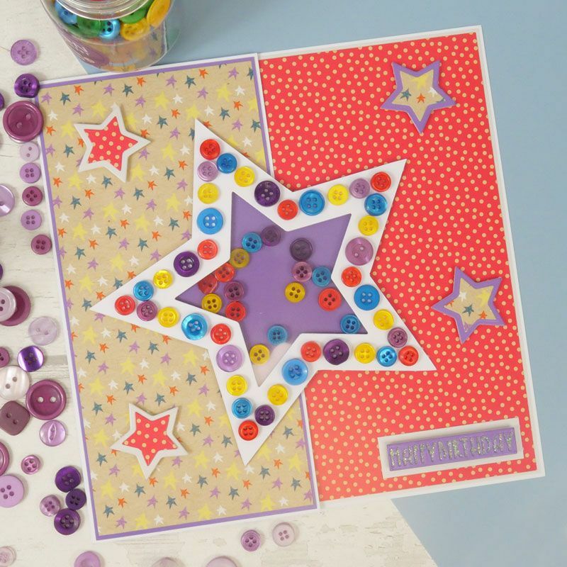 Jar of Buttons Assortment Button Button It! Craft Scrapbook Cardmaking Hunkydory
