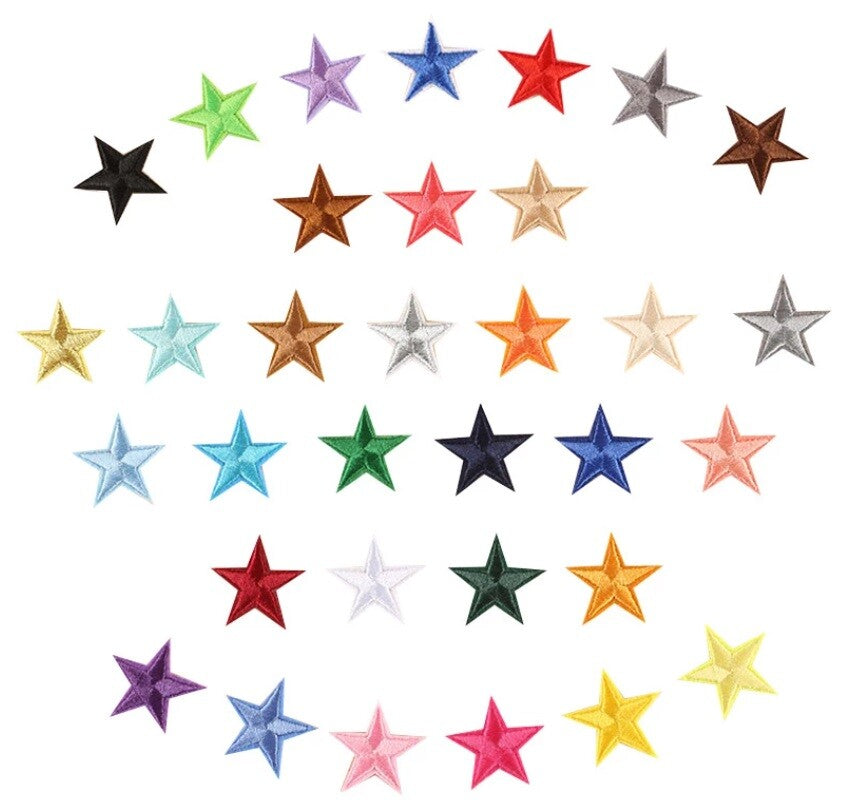 Star Embroidered Stars Iron on Patch Applique Customise Clothing Patches 27mm