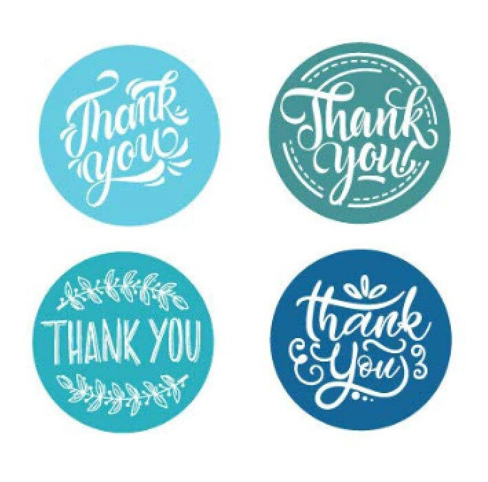 Round Labels 'Thank You' Wedding Party Scrapbook Gift Craft Food Stickers 2.5cm - Blue