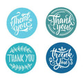 Round Labels 'Thank You' Wedding Party Scrapbook Gift Craft Food Stickers 2.5cm - Blue