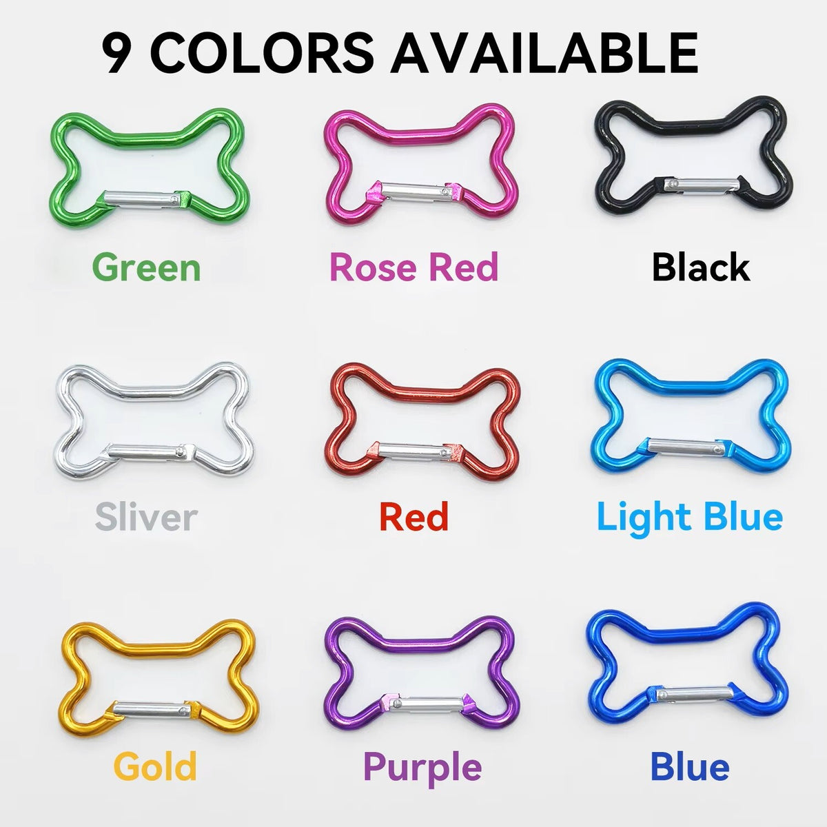 Carabiner Dog Bone Shaped Spring Clip Clasp Snap Hook Keyring Craft Toy - Purple