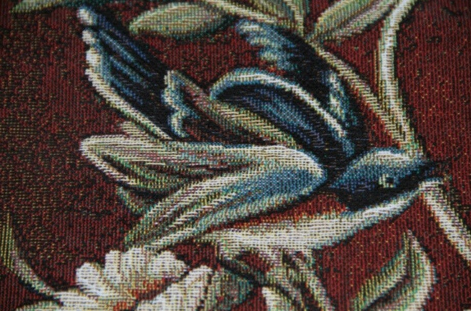 2 Set Tapestry Birds & Flowers Loom Woven Tapestry Rustic Victorian 46x95cm Each