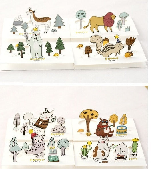 Greeting Card 3D Birthday - Funny Forest - Kawaii - Unique Birthday Thank You