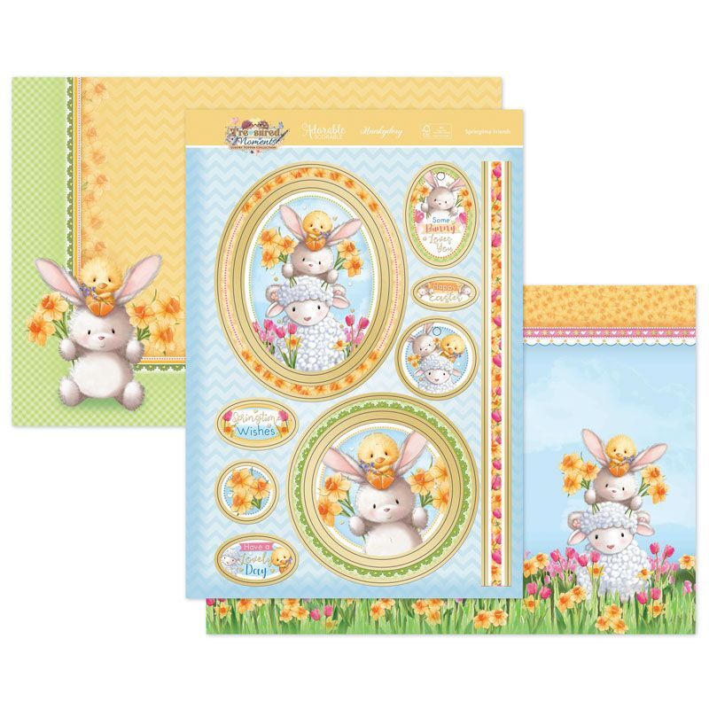 Hunkydory Greeting & Birthday Card Making Kits Luxury Topper Set Pack Toppers - Springtime Friends
