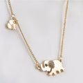 Rhinestone Gold & Silver Elephant Pendant Necklace Crystal Jewellery Kawaii - Gold
