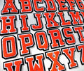 Large 3D Orange Varsity Chenille Patch Letter Patches Iron Sew on Alphabet 7cm