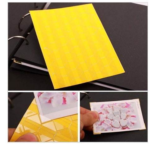 102 Photo Album Picture Scrapbook Corner Sticker Self Adhesive – 10 Colours - Yellow
