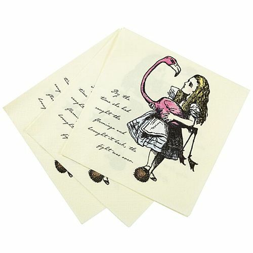 Paper Napkins Party Table Decorations Set Tropical Bunny Alice in Wonderland