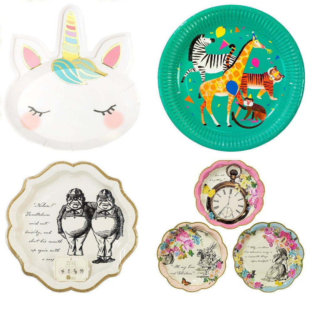 Unicorn Animals Alice Wonderland Party Plates Children's Party Table Decorations