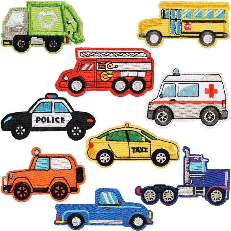 Vehicle Police Ambulance Bus Lorry Patches Iron on / Sew / Glue on Patch