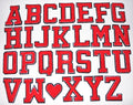 3D Red Varsity Chenille Patch Letter Patches Iron Sew on Alphabet Customise 5cm