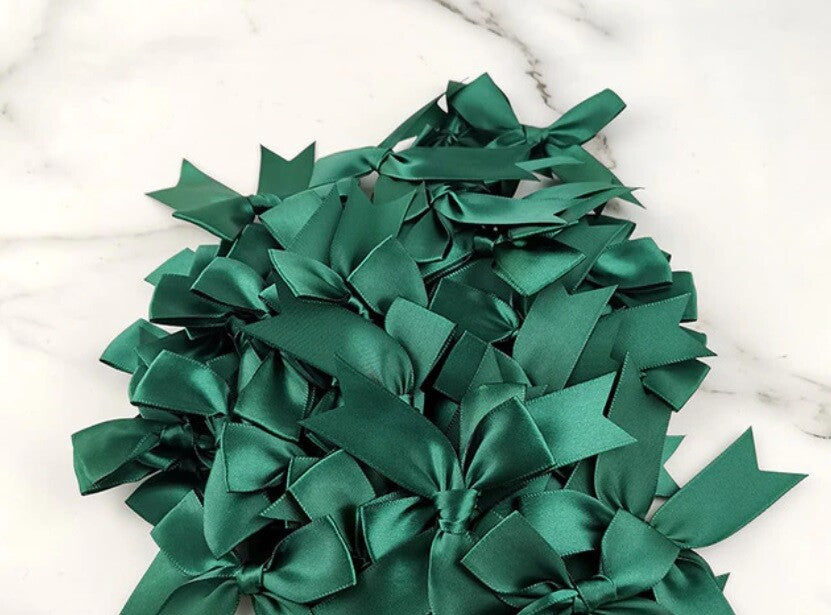 8.5cm Satin Bows 25mm Pre Tied Ribbon Sewing Crafts Wedding Cards Scrapbook