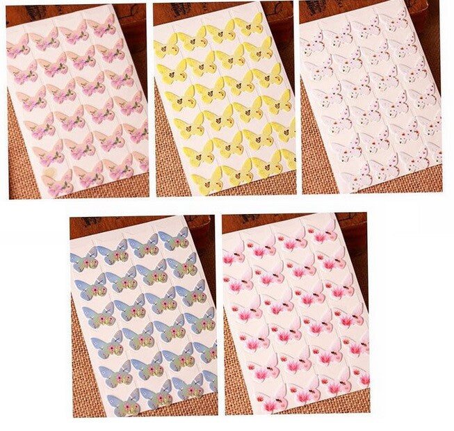 24 Butterfly Self Adhesive Photo Album Frame Corner Protector Stickers Scrapbook