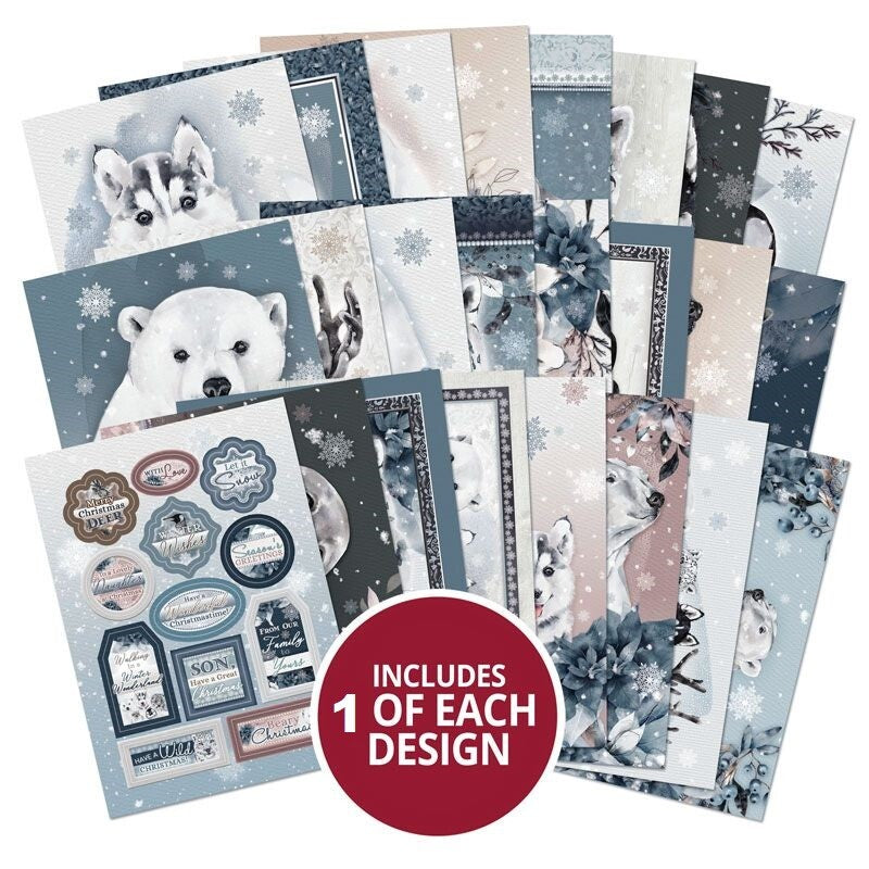 Hunkydory Little Books 20/24/25 Pack - Christmas Birthday Card Making Scrapbook - Polar Animals