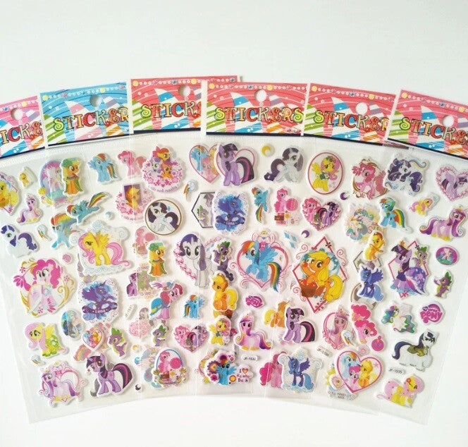 Children's Party Bag Stickers Sheets Kids 3D Puffy Scrap Book Craft Art Sticker - Pony