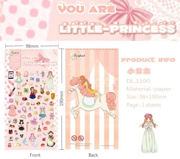 Little Princess Fairytale Design Kawaii Diary Album Decor Stickers Scrapbook DIY
