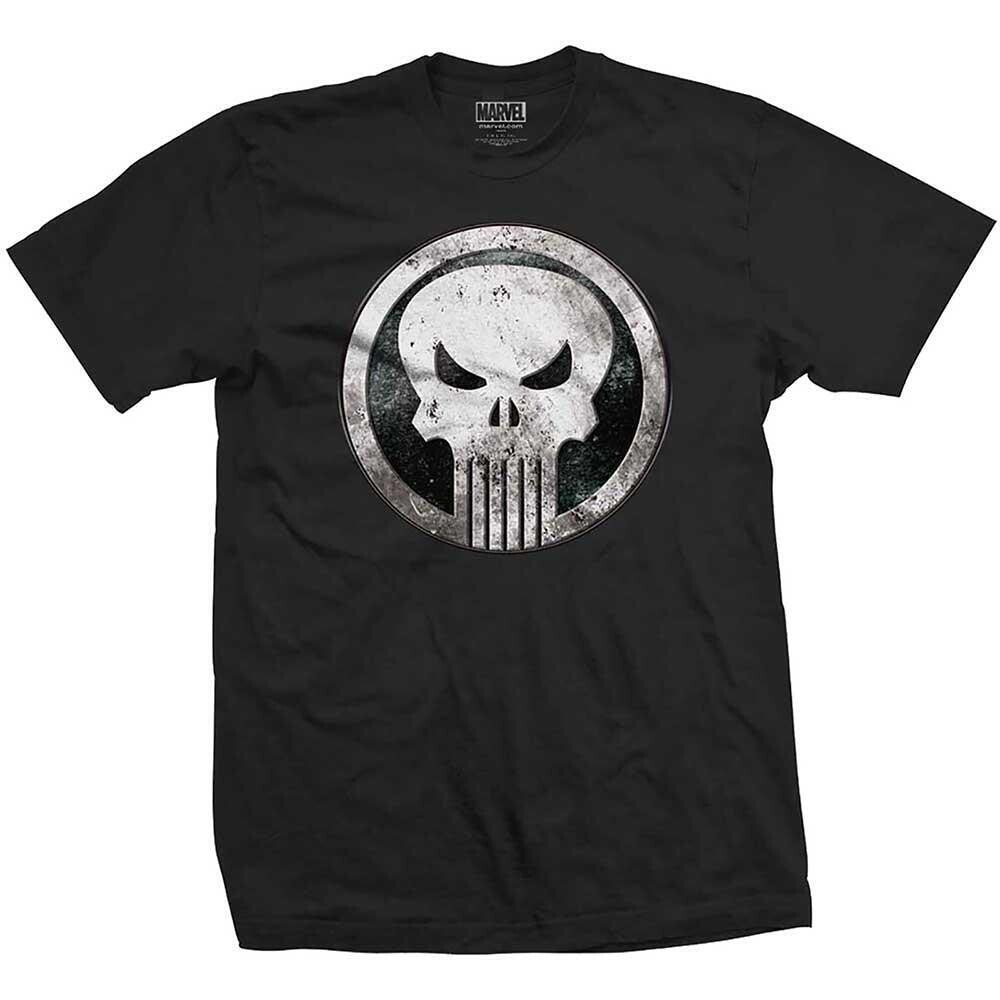 Official Licensed Punisher Metal Badge T-Shirt Marvel - Small