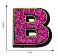 Large Pink Sequins Glitter Letter Patch Iron on Sew on Alphabet Customise 5.5cm - B