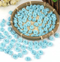 Mini Satin Rose Flower Ribbon Rose Buds Flowers Craft Embellishments Scrapbook - Aqua