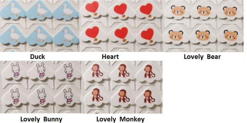 24 Cute Self Adhesive Photo Album Frame Corner Protector Stickers Scrap booking - Heart
