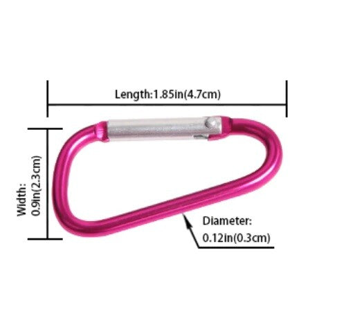 D Ring Carabiner Aluminium Snap Key Clip Keyring Tough Durable Spring Clip
