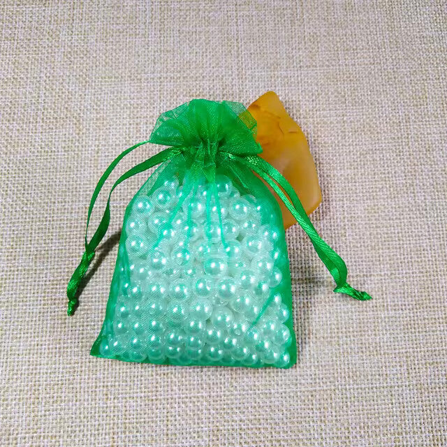 Organza Gift Bag Jewellery Wedding Favour Packing Supplies Bags 7x8.5cm - Green