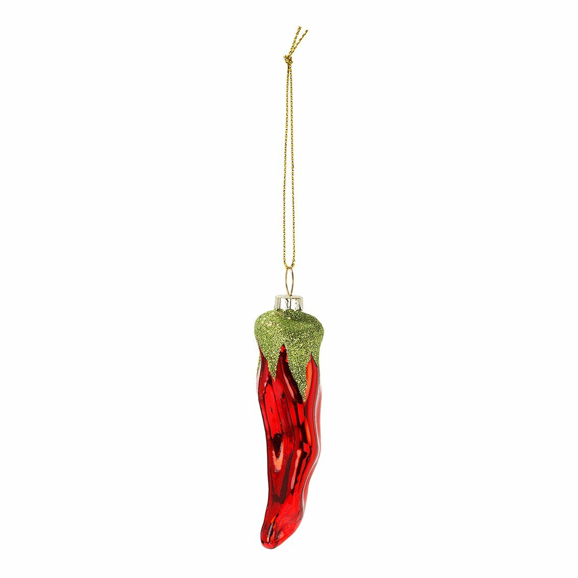 Glass Bauble Nutcracker Chilli Sprout Lucky Cat Christmas Tree Decoration - Chilli Pepper