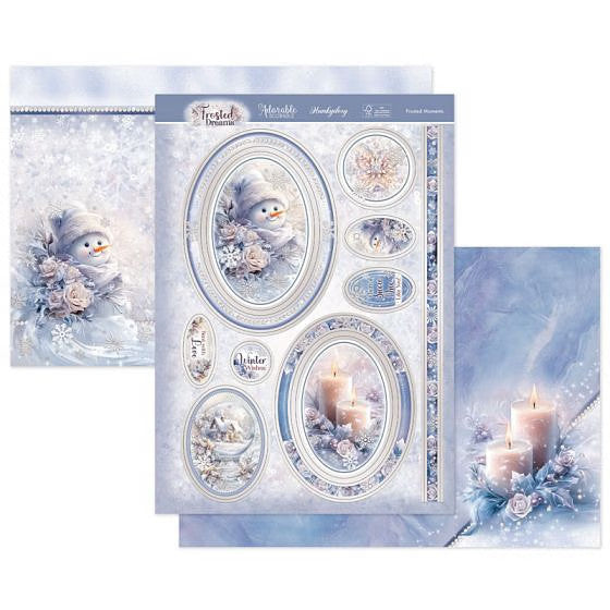 Hunkydory Christmas Card Making Kits Festive Xmas Luxury Topper Set Pack Toppers - Frosted Moments