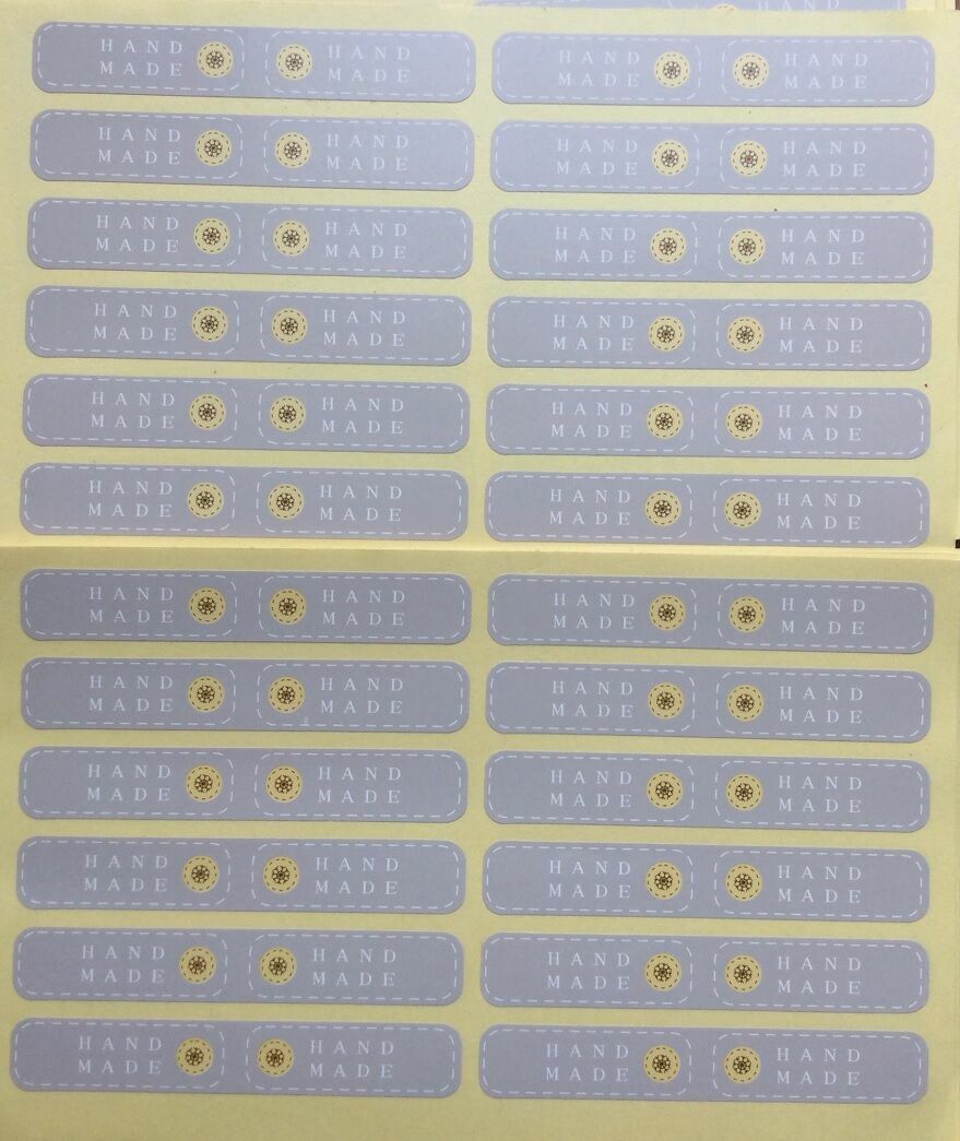 Paper Labels 'Hand made' Gift Food Craft Label Seal Stickers Gift Kraft Grey