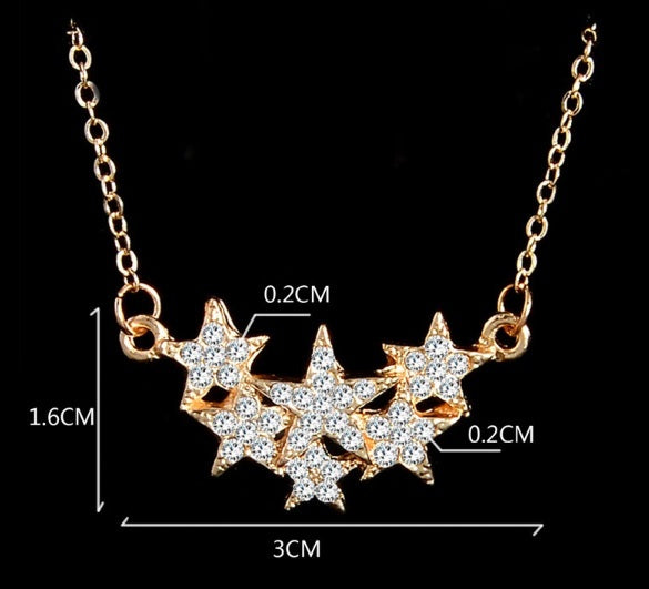 Austrian Crystal Star Celeb Bling Necklace & Earring Set