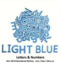 Light Blue Letter Number Patch Iron Sew on Alphabet Embroidered Letters Patches
