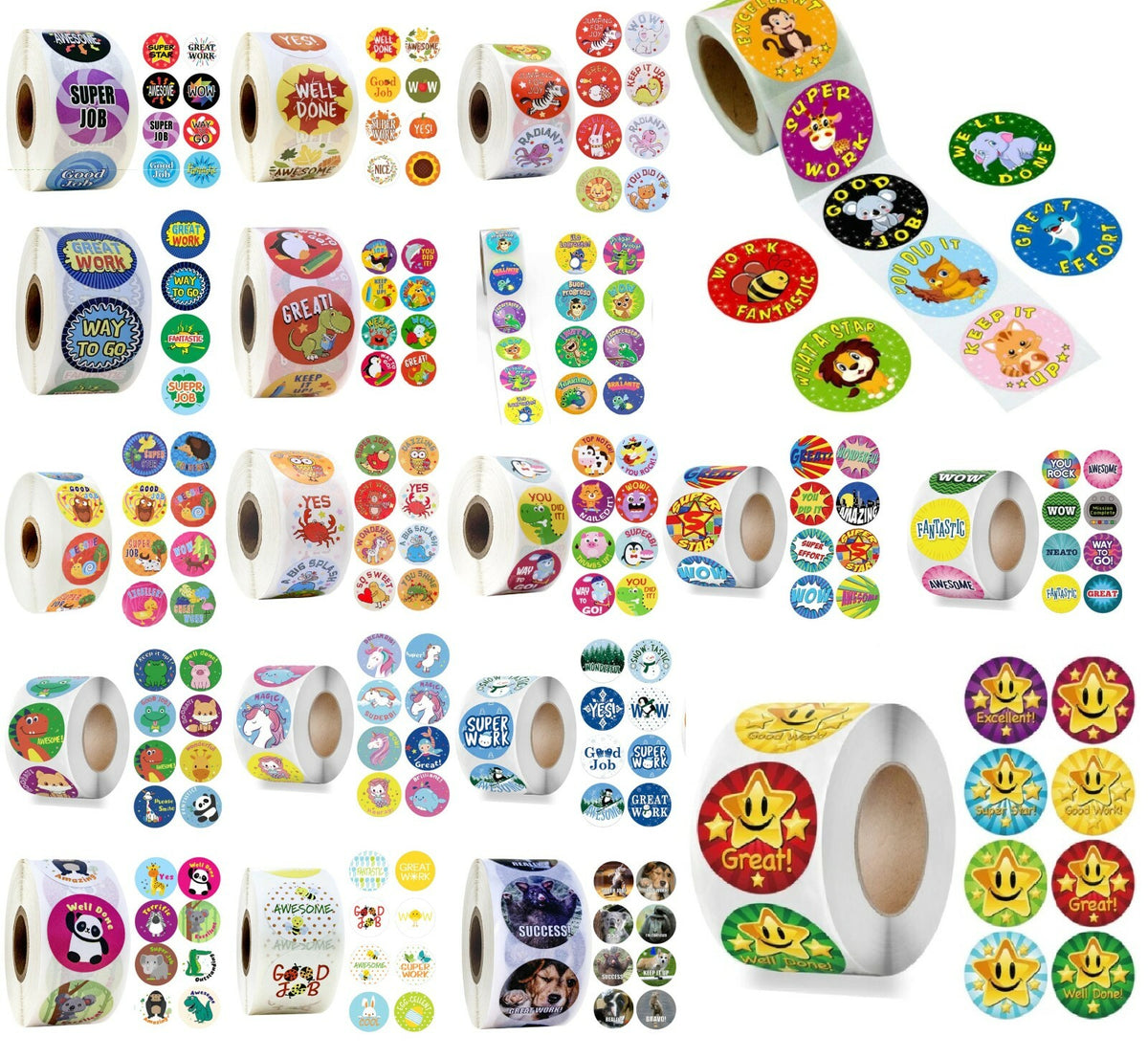 Kids Reward Stickers Labels Well Done Children's School Teachers & Nursery 25mm