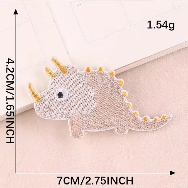 Dinosaur Patch Cartoon Animal Patches Iron on Letter Customise Clothing - 1